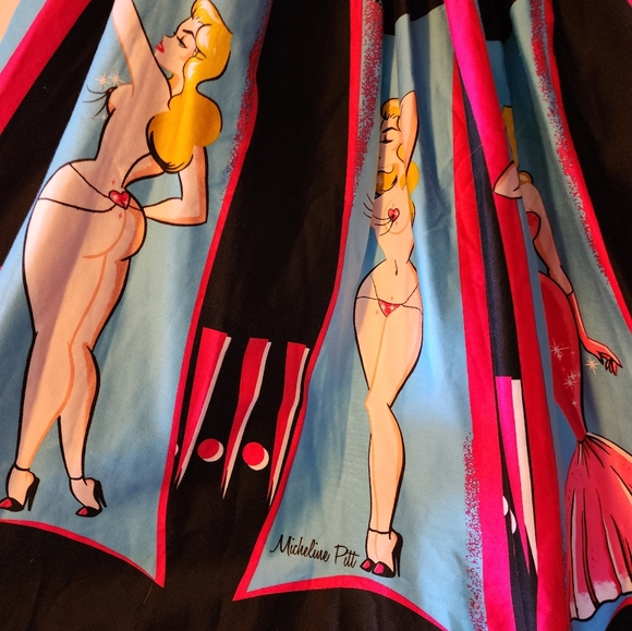 Size XS Pinup Couture Rare Unicorn Burlesque Jenny with artwork by Micheline Pit - Picture 6 of 9